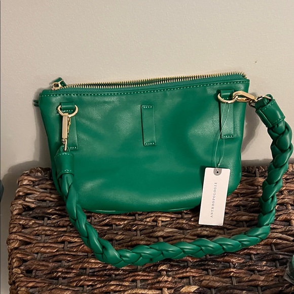 Anthropologie Green Crossbody Bag with Braided Strap - Picture 5 of 5